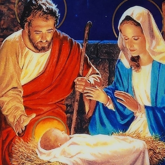 Porcelain Vintage Star of Bethlehem Nativity Plate - Picture 3 of 3